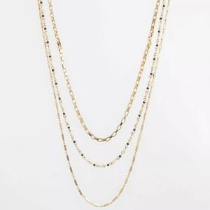 REBECCA MINKOFF Gold Layered Mixed Chain Necklace